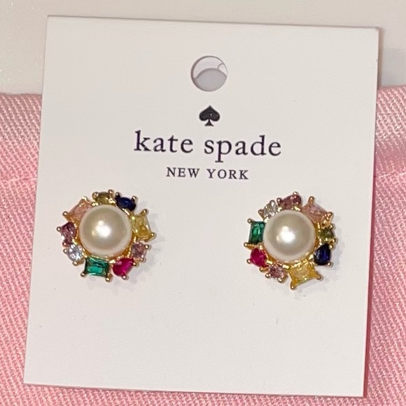 Kate Spade Multicolor Gem and Pearl Earrings - Picture 7 of 8